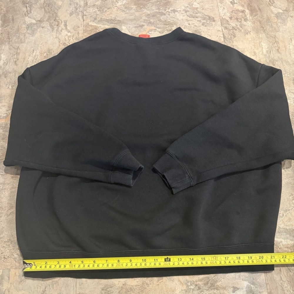 Nike Air Sweatshirt Black Cropped Boxy Oversized Fleece Side Zip Pullover Size S - Picture 6 of 7